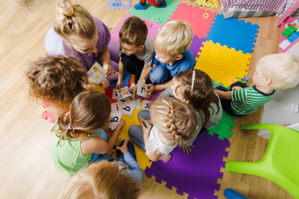 Children playing at child care